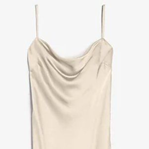 EXPRESS Satin Cowl Neck Maxi Slip Dress (M) Champagne |*SEXY & HUGS YOU RIGHT!*